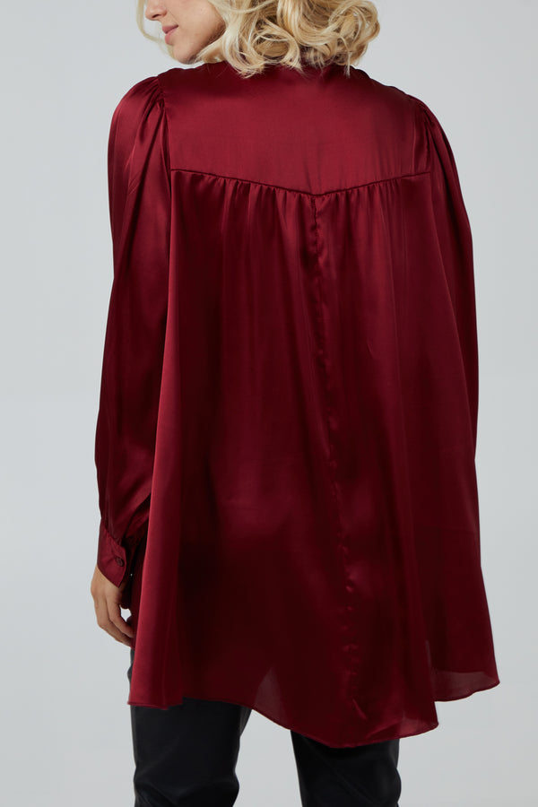 Qed London Pussybow Button Through Shirt