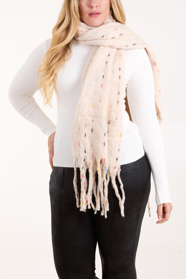 Qed London Rainbow Dash Tassel Scarf