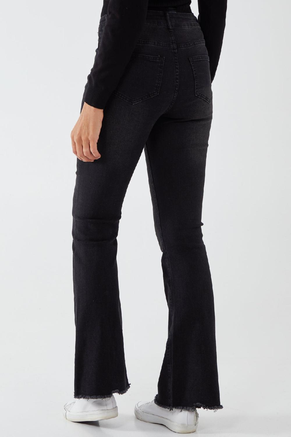 Qed London Raw Edge Flared Jeans