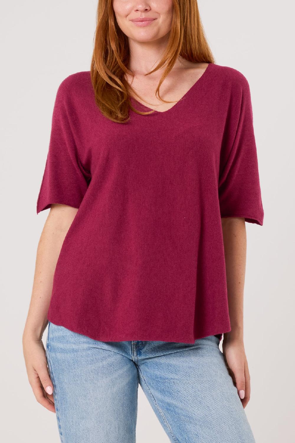 Qed London Raw Edge Short Sleeve Jumper