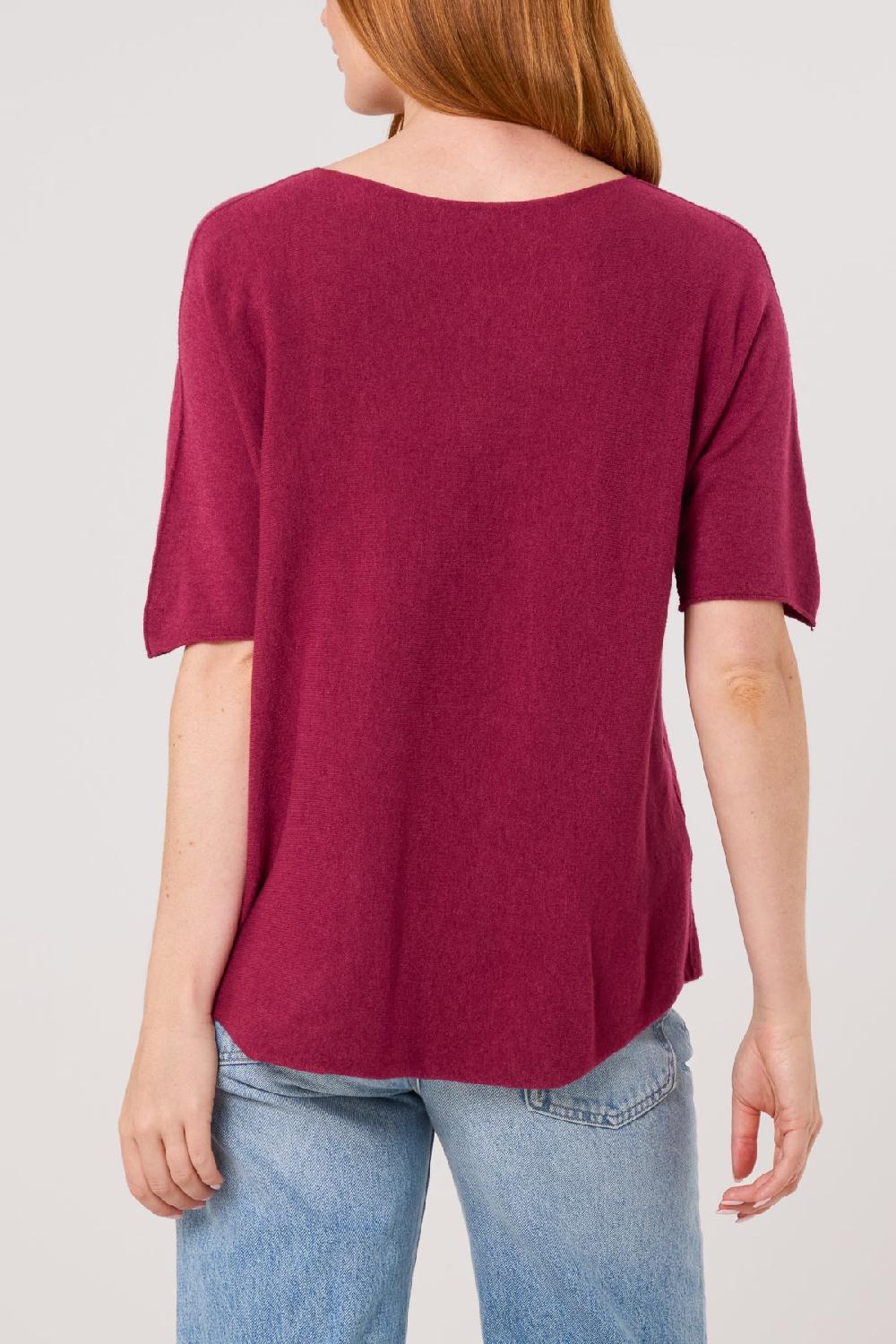 Qed London Raw Edge Short Sleeve Jumper