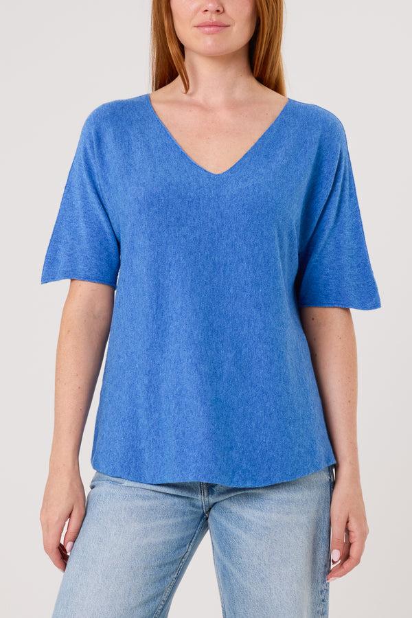 qed london Raw Edge Short Sleeve Jumper