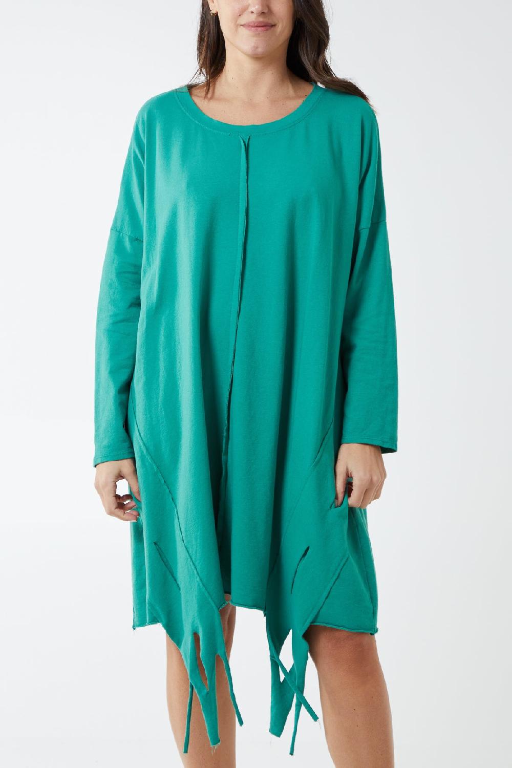 Qed London Raw Edge Sweatshirt Dress