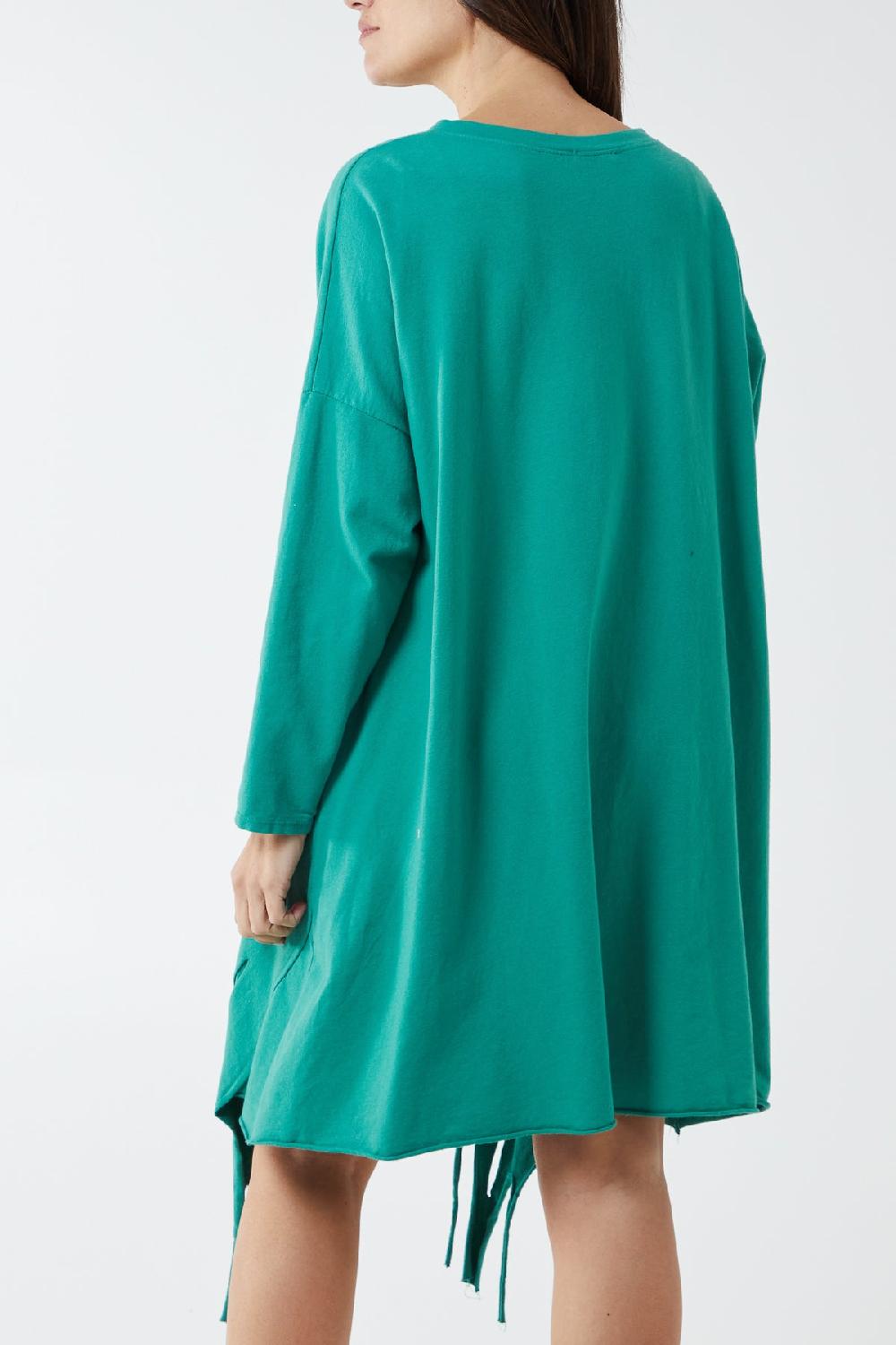 Qed London Raw Edge Sweatshirt Dress