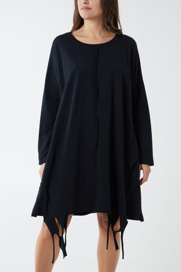 qed london Raw Edge Sweatshirt Dress
