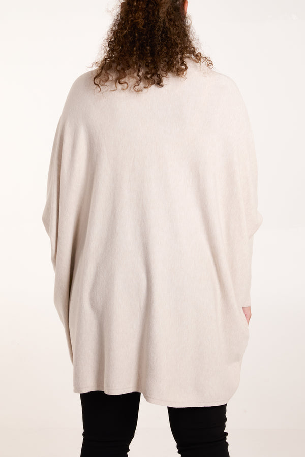 Qed London Relaxed Batwing Flower & Heart Jumper