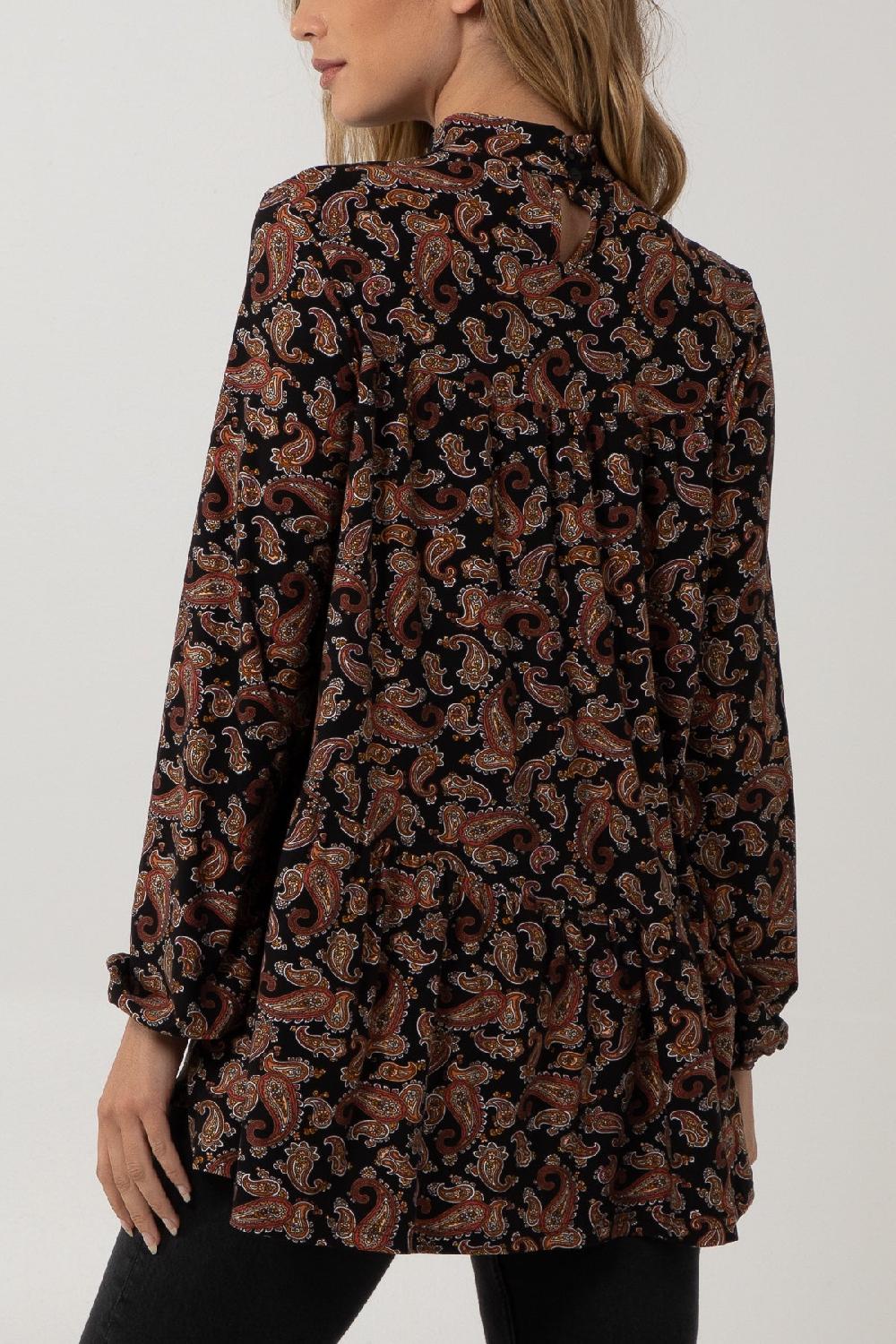 Qed London Relaxed Paisley Smock Top