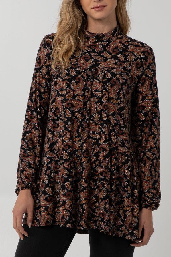 Qed London Relaxed Paisley Smock Top