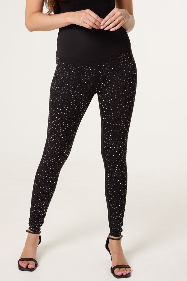 Qed London Rhinestone Embellished Leggings