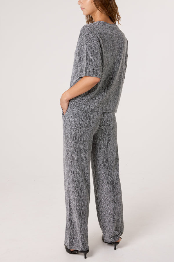 Qed London Rhinestone Sparkle T-Shirt & Trouser Set