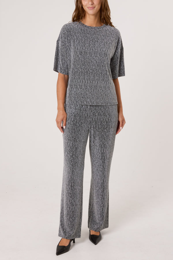 qed london Rhinestone Sparkle T-Shirt & Trouser Set