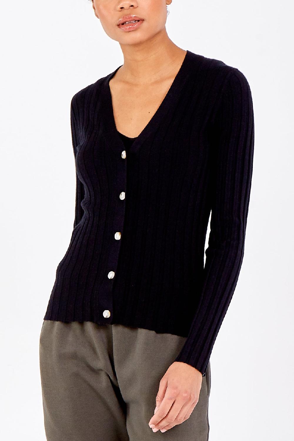 Qed London Ribbed Cardigan & Sleeveless Top Twin Set