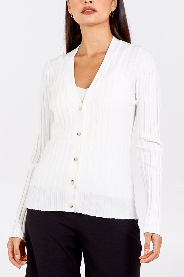 qed london Ribbed Cardigan & Sleeveless Top Twin Set