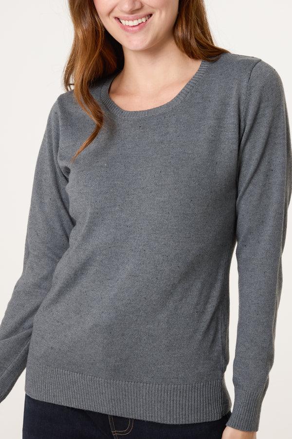 Qed London Ribbed Edge Round Neck Jumper