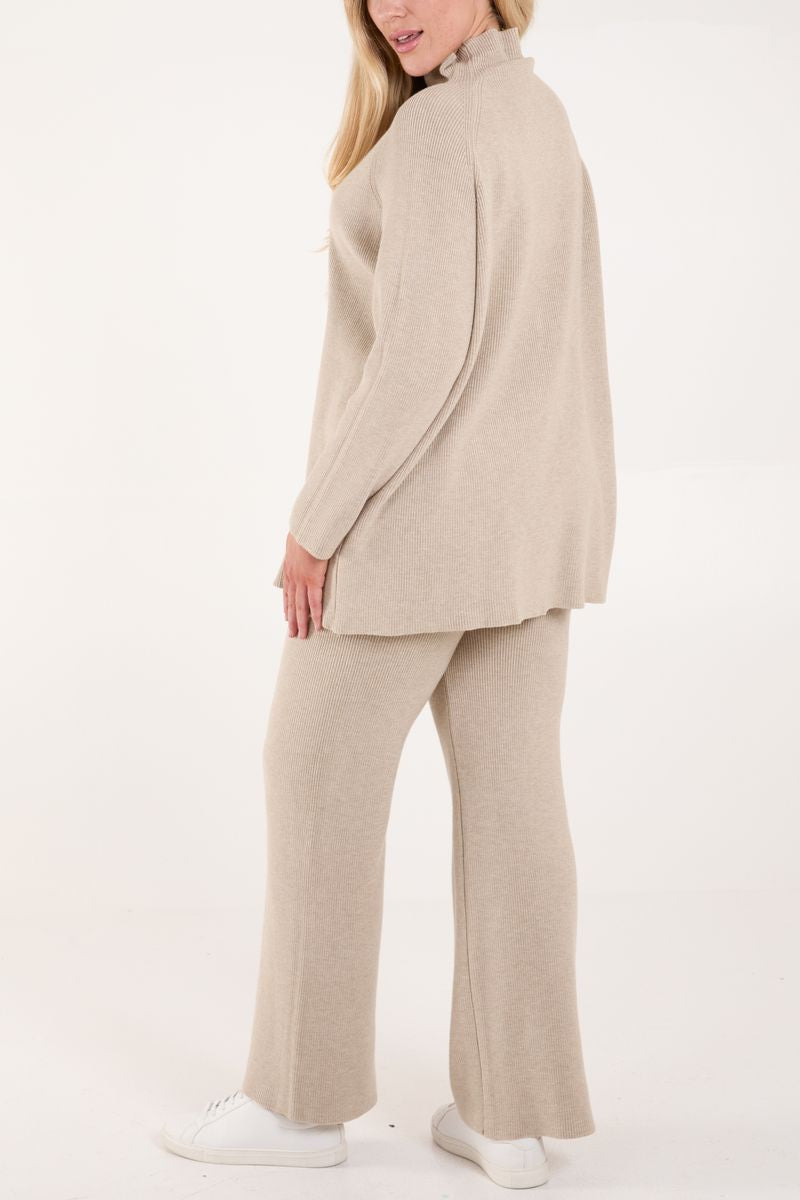 Qed London Ribbed High Neck Co-Ord Set