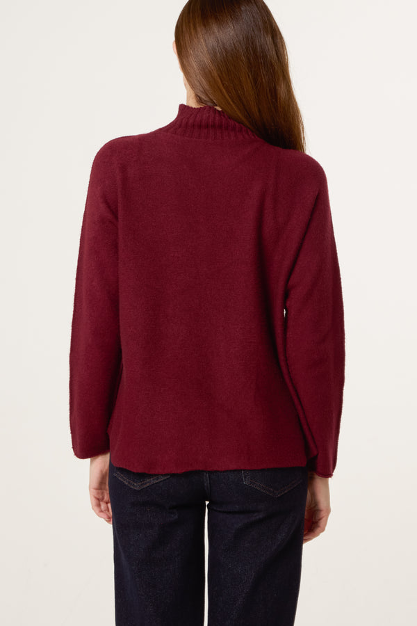 Qed London Ribbed Highneck Plain Jumper