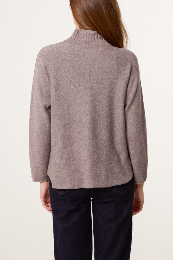 Qed London Ribbed Highneck Plain Jumper