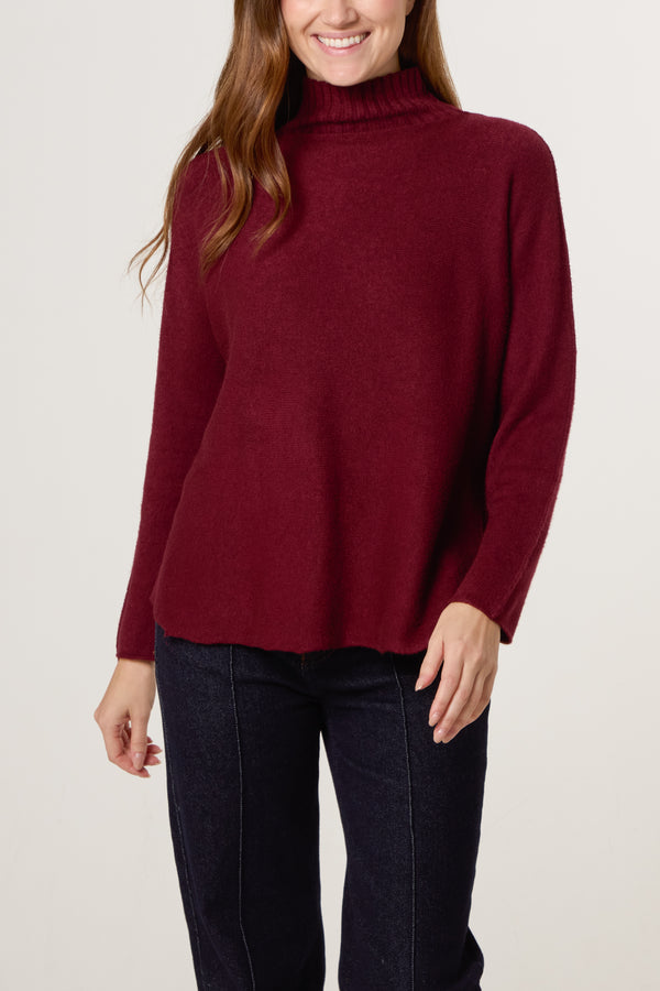 qed london Ribbed Highneck Plain Jumper
