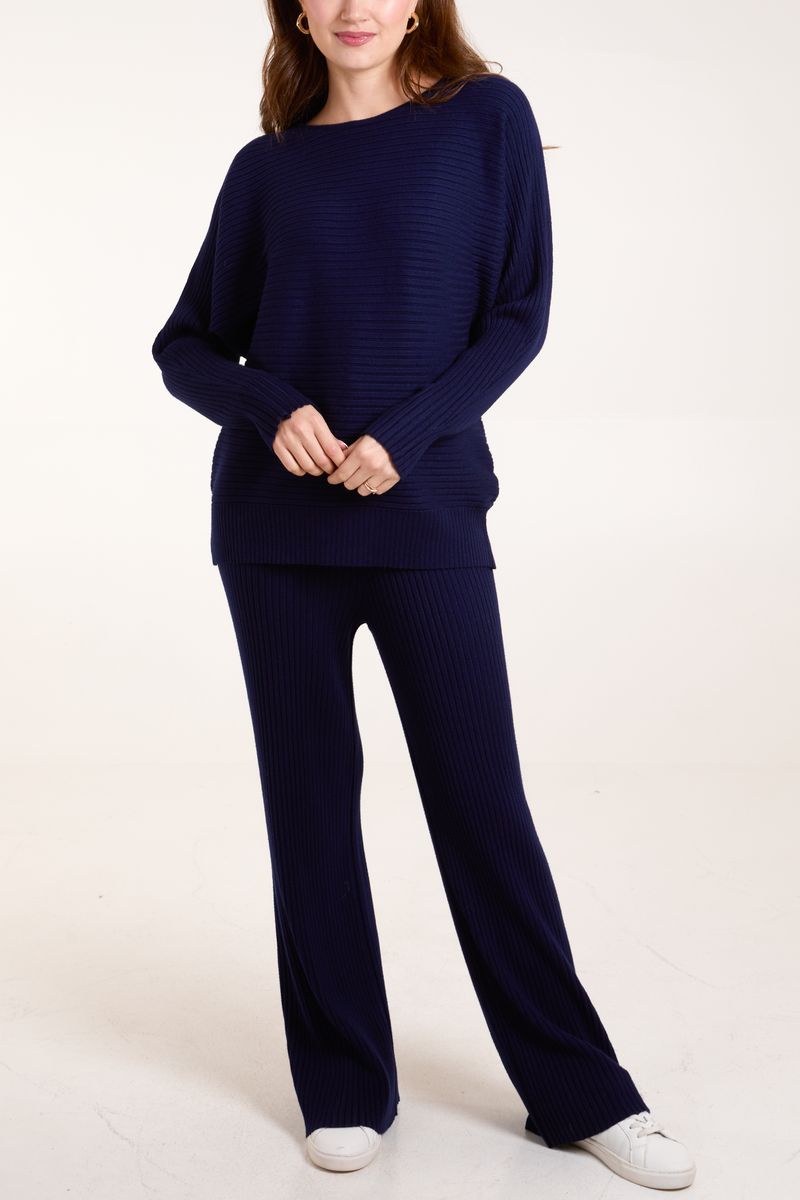 Qed London Ribbed Knit Jumper & Trouser Co-Ord