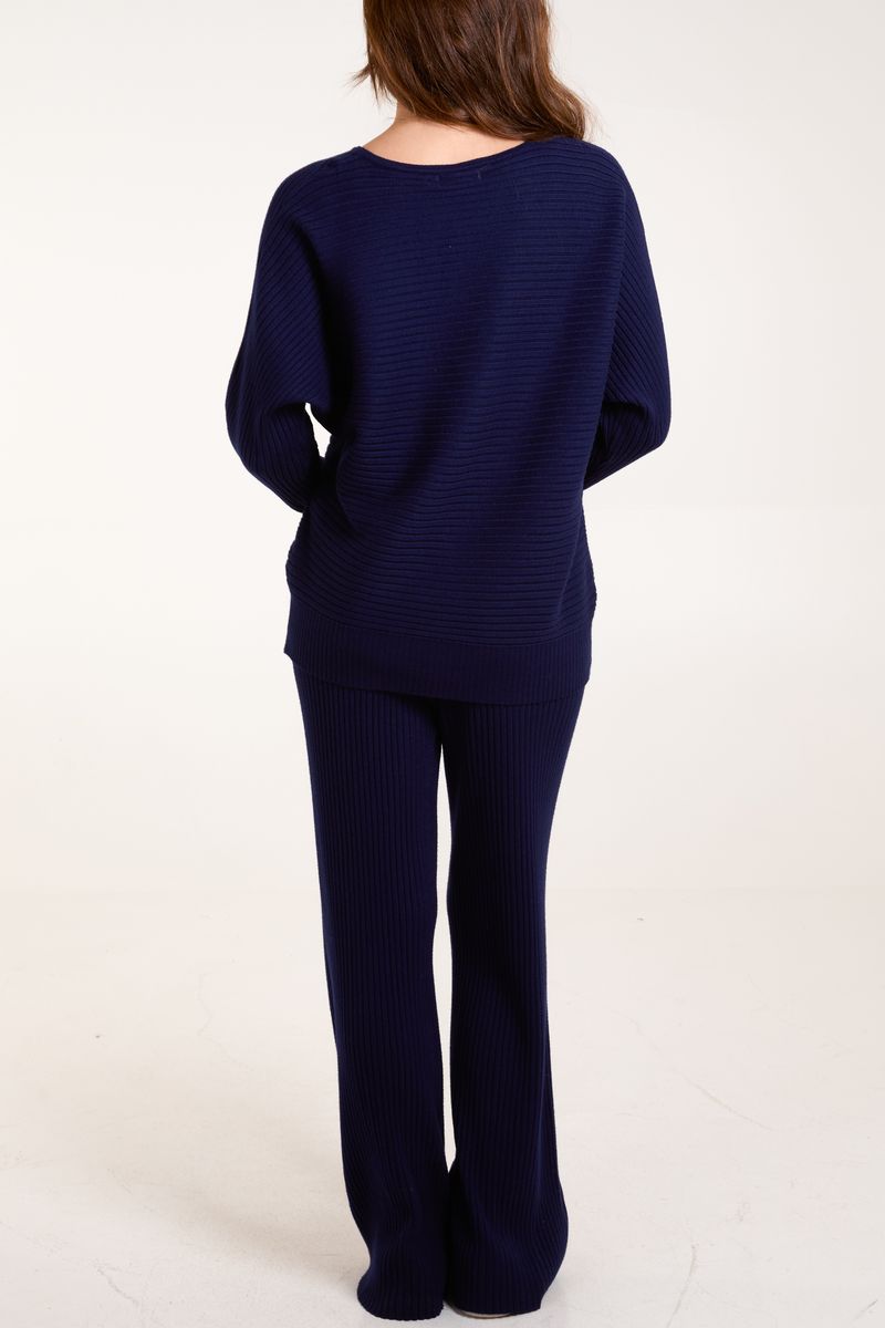Qed London Ribbed Knit Jumper & Trouser Co-Ord