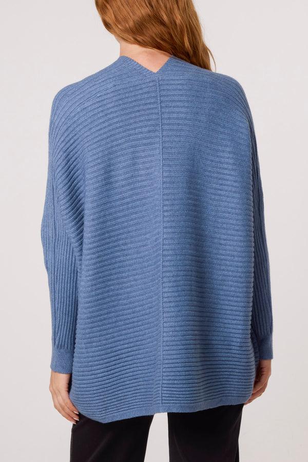 Qed London Ribbed Knit Star Buttons Cardigan