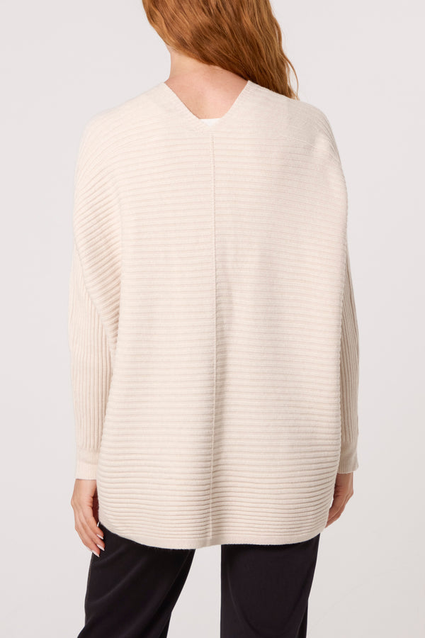 Qed London Ribbed Knit Star Buttons Cardigan