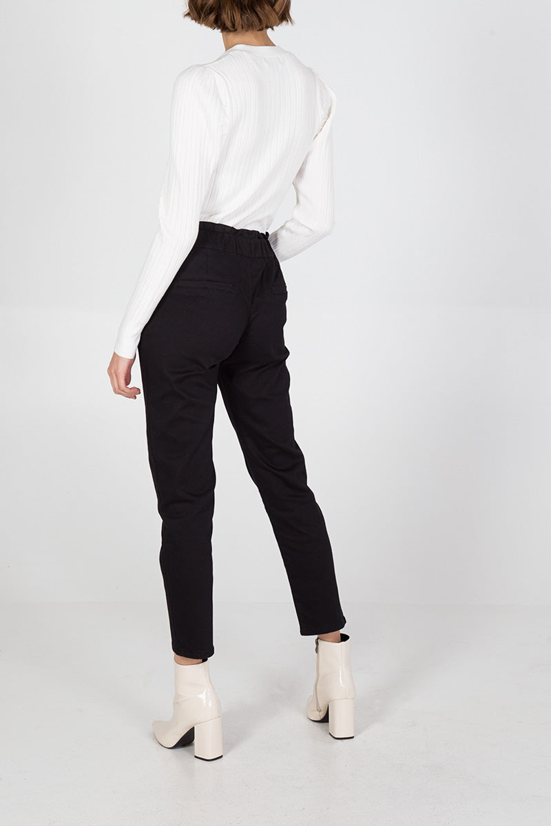 Qed London Ribbed Puff Shoulder Cardigan