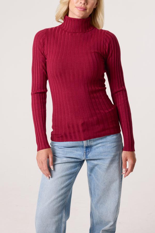 qed london Ribbed Roll Neck Jumper