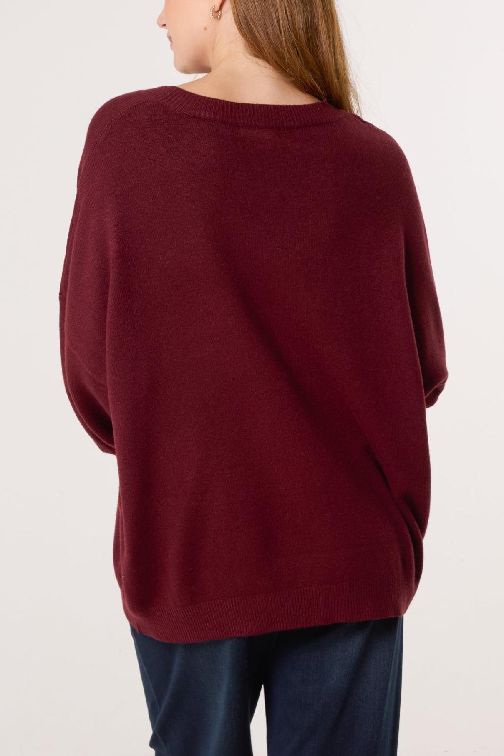 Qed London Ribbed Star Fine Knit Jumper