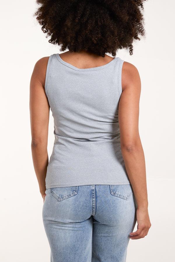 Qed London Ribbed Vest Top