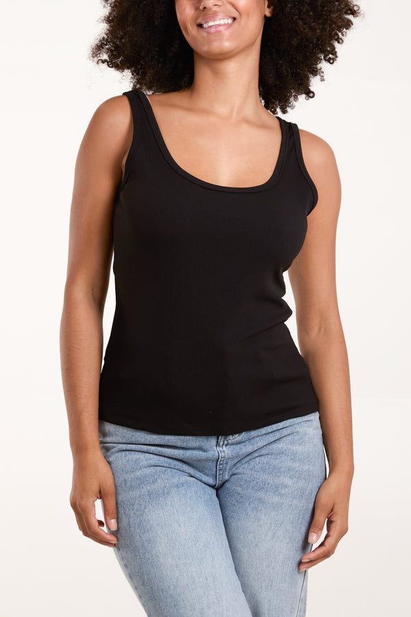 Qed London Ribbed Vest Top