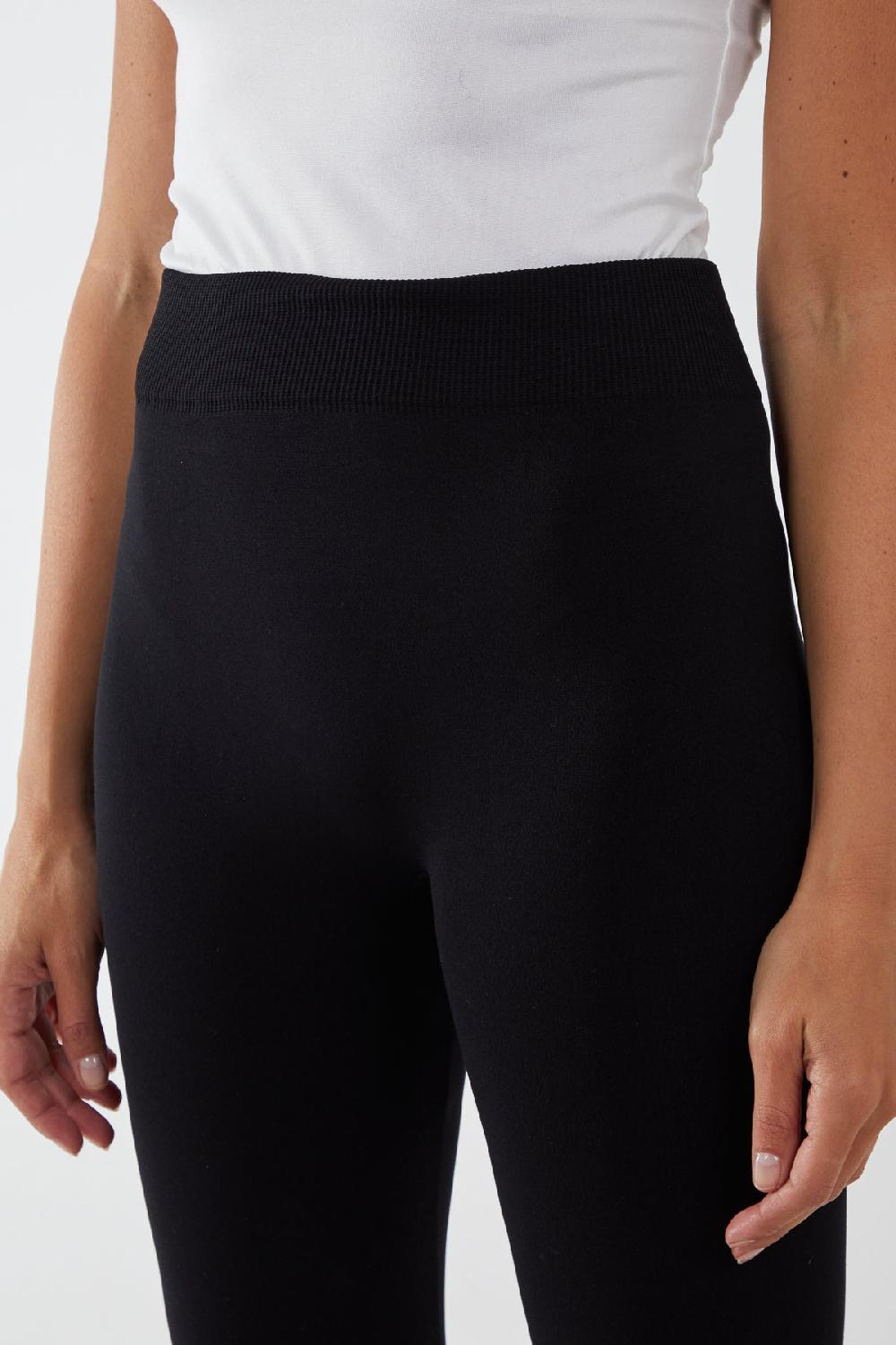 Qed London Ribbed Waistband Fleece Lined Legging