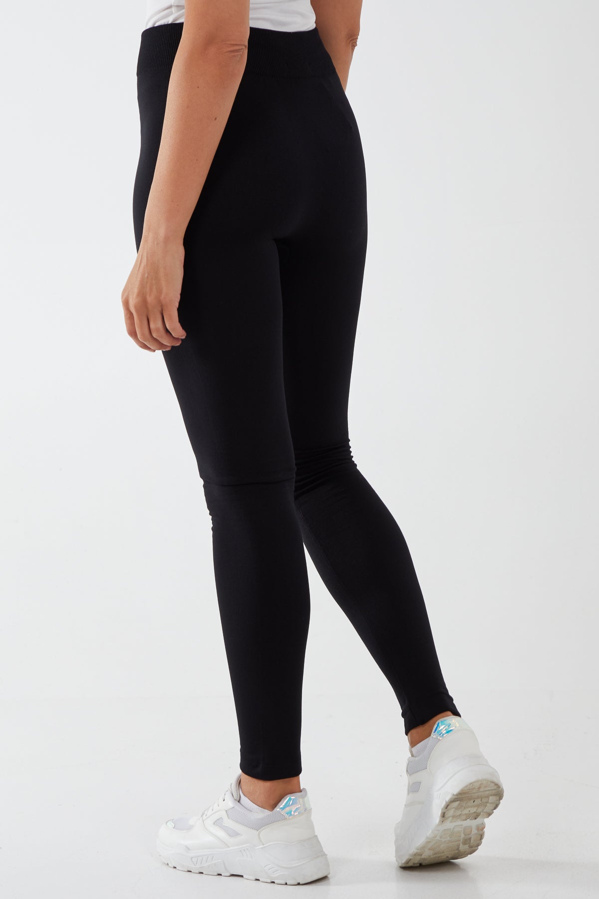 Qed London Ribbed Waistband Fleece Lined Legging