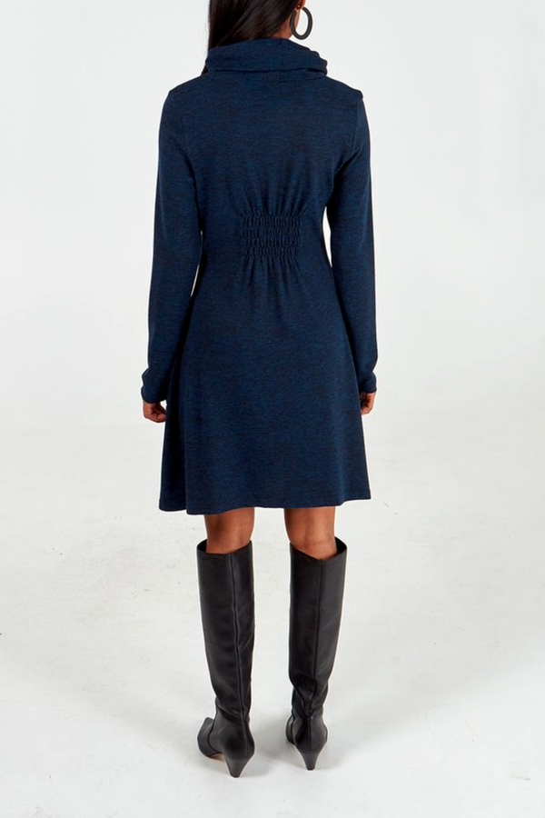 Qed London Roll Neck Button Detail Jumper Dress