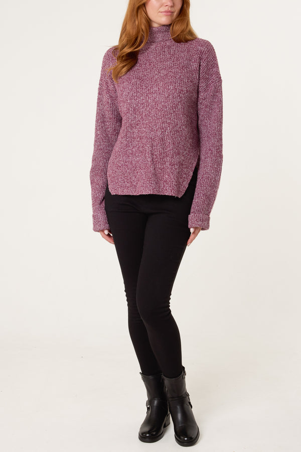 Qed London Roll Neck Speckled Knit Jumper