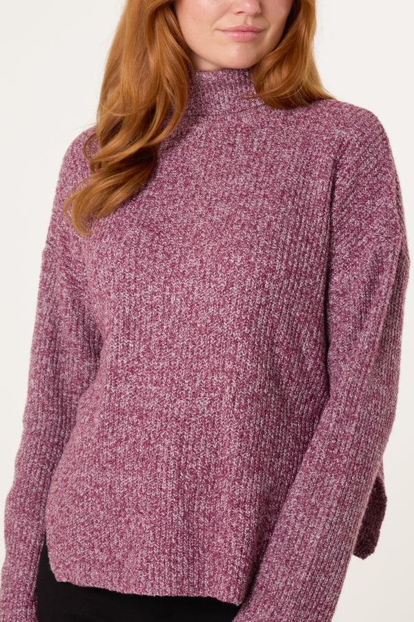 Qed London Roll Neck Speckled Knit Jumper