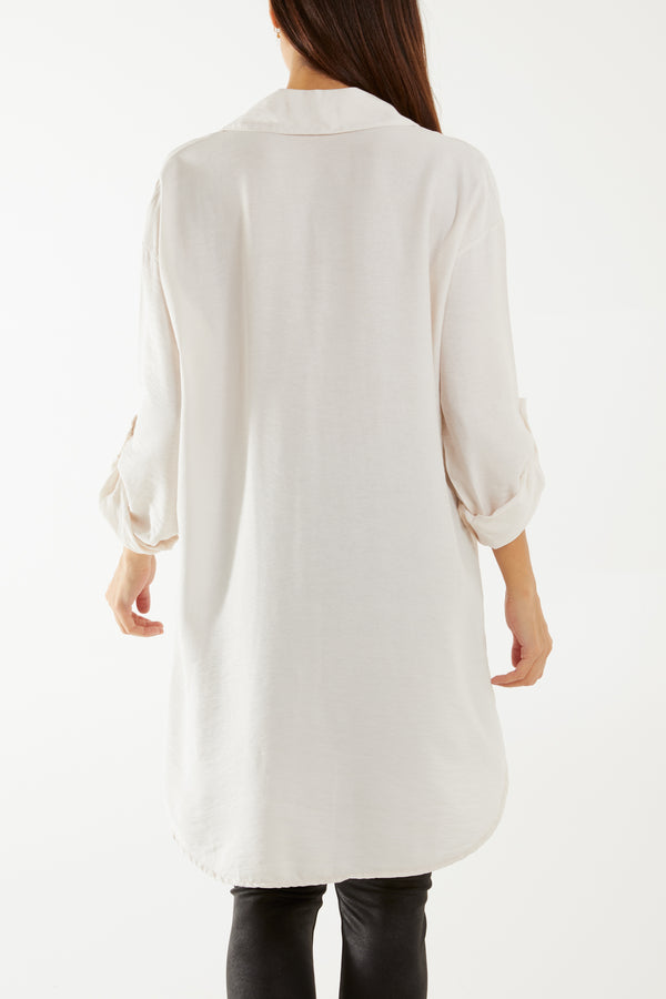 Qed London Roll Sleeve Utility Shirt