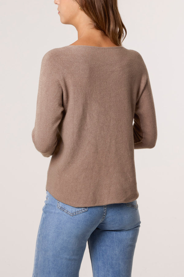 Qed London Round Neck Fine Knit Jumper