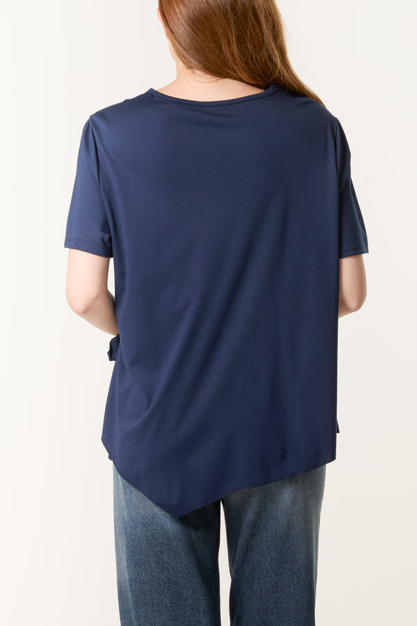 Qed London Round Neck Front Tie Top