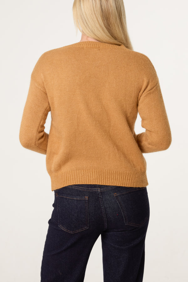 Qed London Round Neck Knit Jumper