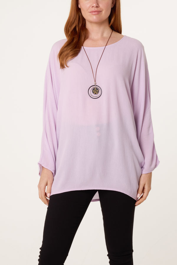 qed london Round Neck Oversized Blouse