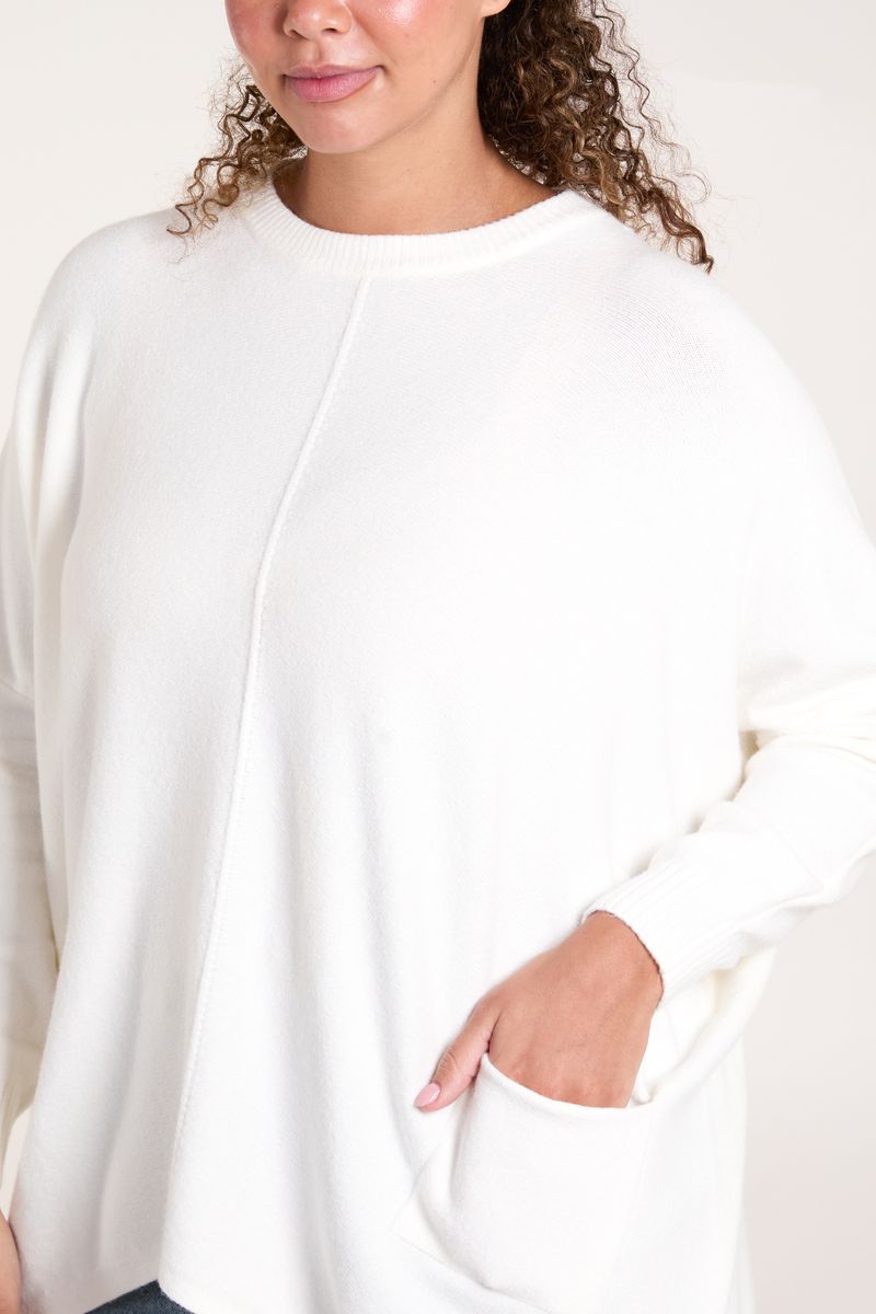 Qed London Round Neck Pocket Seam Jumper