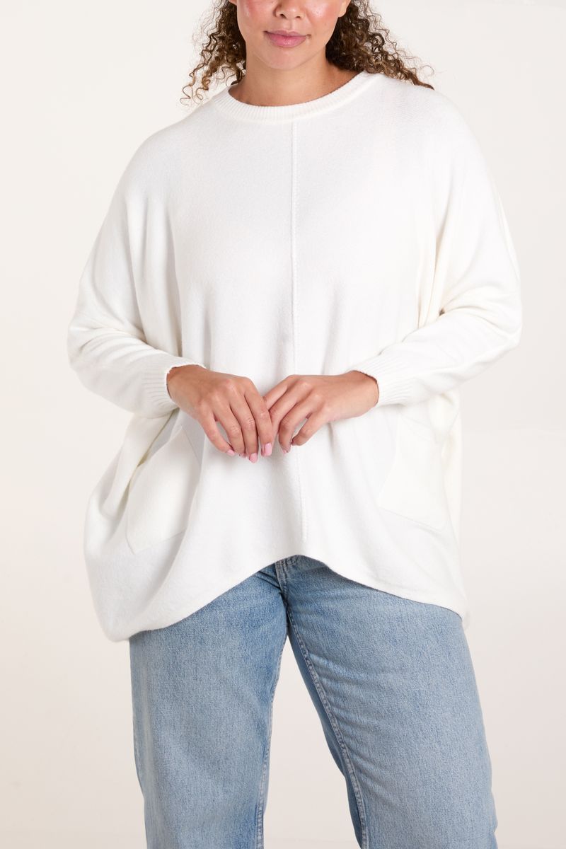 Qed London Round Neck Pocket Seam Jumper