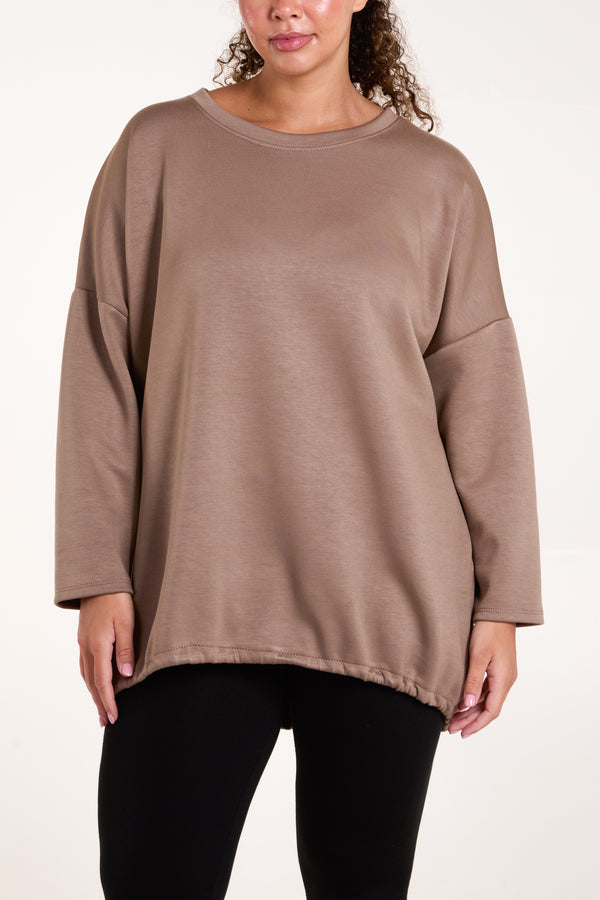 Qed London Round Neck Roll Sleeve Sweatshirt