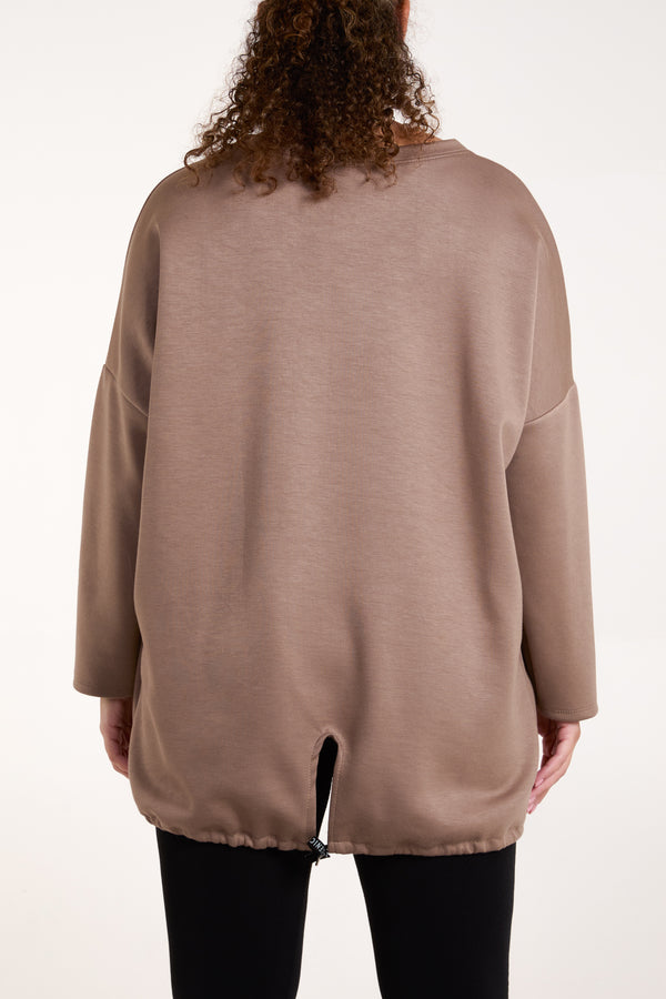 Qed London Round Neck Roll Sleeve Sweatshirt