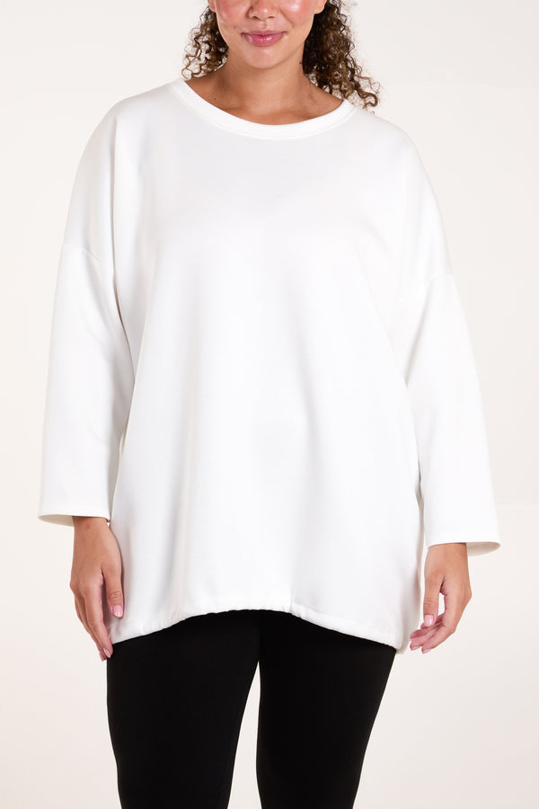Qed London Round Neck Roll Sleeve Sweatshirt
