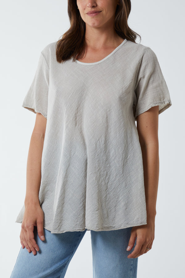 qed london Round Neck Short Sleeve Cotton T-Shirt