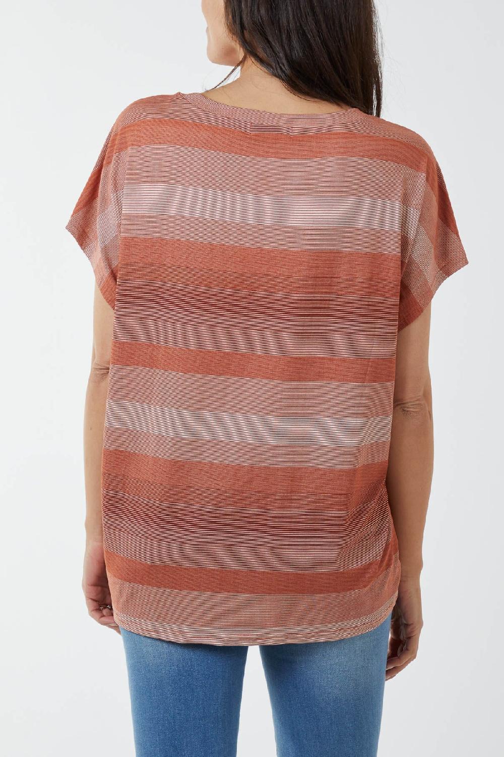 Qed London Round Neck Stripe T-Shirt