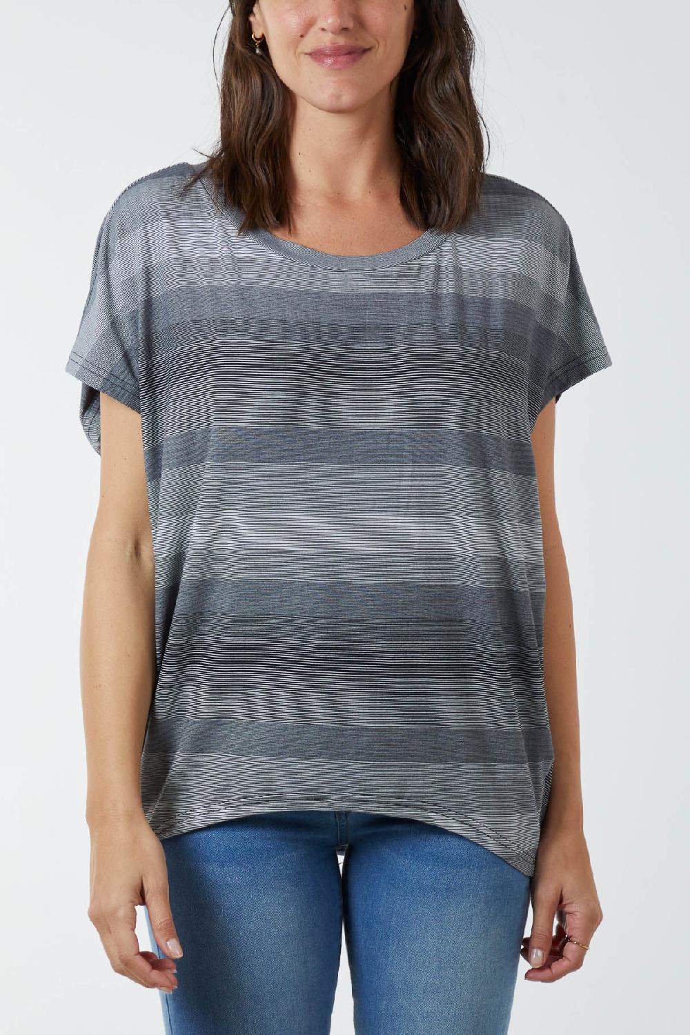 Qed London Round Neck Stripe T-Shirt