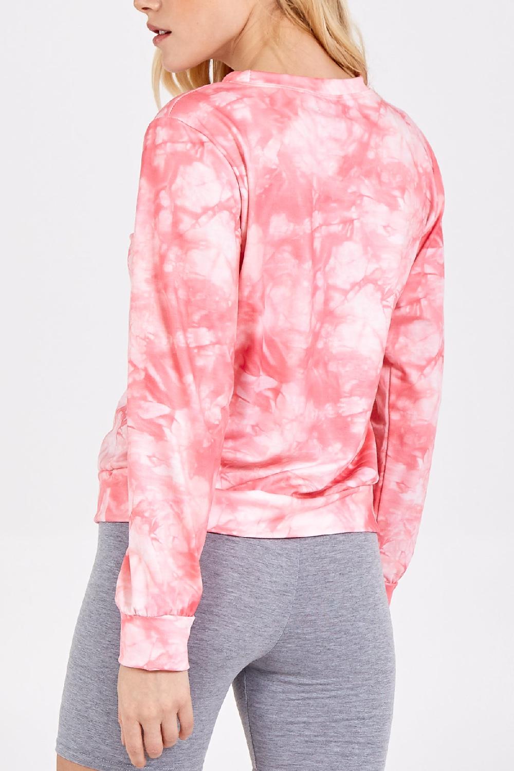 Qed London Round Neck Tie Dye Sweatshirt